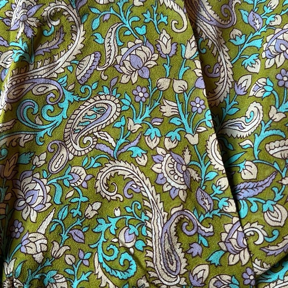 Veronica Beard Dakota Dress Green Paisley Multicolor‎ Boho 100% Silk NWT -Size 6 - Picture 2 of 9